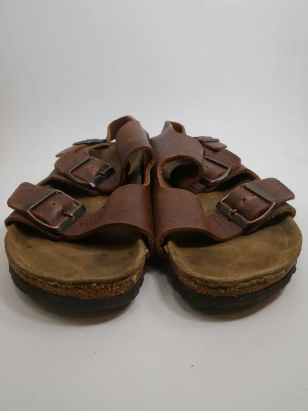 Birkenstock Milano Sz 38 Narrow US 7 - 7.5 Sandals Leather Brown Strappy Casual
